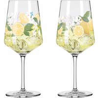 Ritzenhoff Limoncelloglas 2er-Set SOMMERTAU LIMONCELLO, Kristallglas von Ritzenhoff