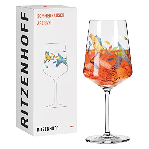RITZENHOFF 2841011 Aperitifglas 500 ml – Serie Sommerrausch Nr. 11 mit farbenfrohem Papageienmotiv – Made in Germany von RITZENHOFF