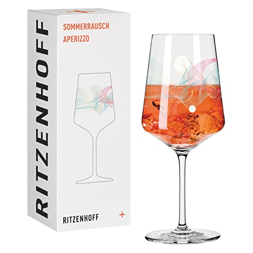 RITZENHOFF 2841013 Aperitifglas 500 ml – Serie Sommerrausch Nr. 13 mit farbenfrohem Spiralen – Made in Germany von RITZENHOFF