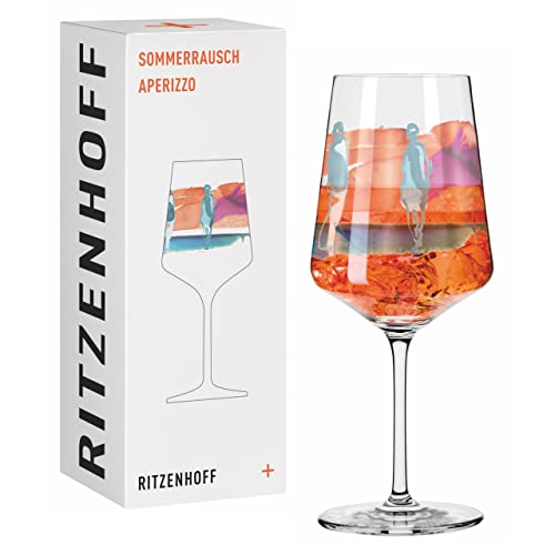 RITZENHOFF 2841009 Aperitifglas 500 ml – Serie Sommerrausch Nr. 9 mit farbenfrohem Aquarellmotiv – Made in Germany von RITZENHOFF