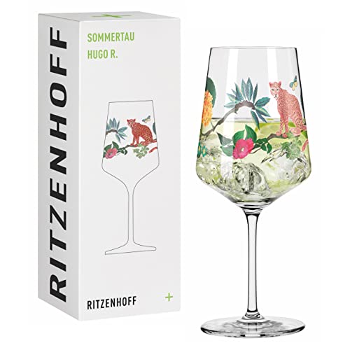 RITZENHOFF 2931009 Aperitifglas 500 ml – Serie Sommertau – Motiv Nr. 9 Dschungelillustration – Made in Germany von RITZENHOFF