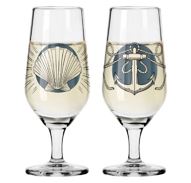 Ritzenhoff Schnapsglas Ritzenhoff Brauchzeit Schnaps 2er #1 #2 P. Harris F23, Kristallglas von Ritzenhoff