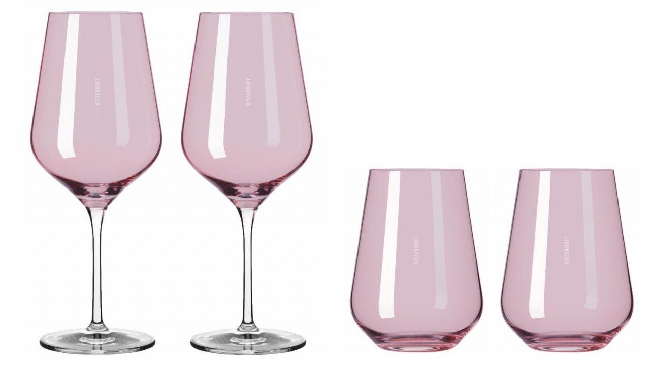 Ritzenhoff Weinglas Fjordlicht, Glas, Pink H:23.6cm D:9.4cm Glas von Ritzenhoff