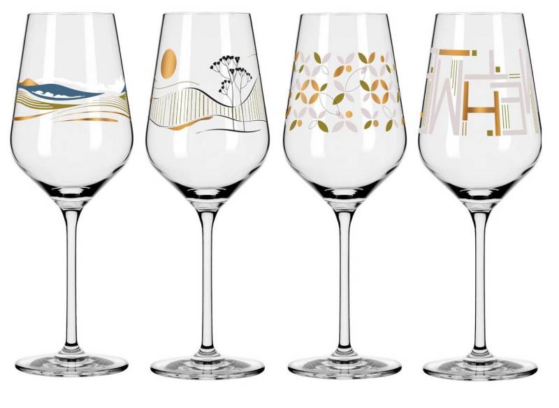 Ritzenhoff Weißweinglas HERZKRISTALL, Glas, Farbe: Mehrfarbig, Motiv: Wellen, Landschaft, Blumen + Schrift von Ritzenhoff