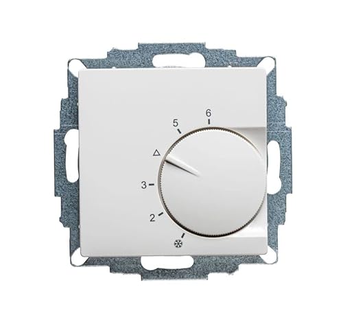 Ritzer Raumthermostat für Busch-Jaeger Balance SI, Gira System 55, Berker S1 B.3 B.7, Merten System M und Jung A & AS, Fußbodenheizung, 230V, alpinweiß (Gira Serie System 55) von Ritzer