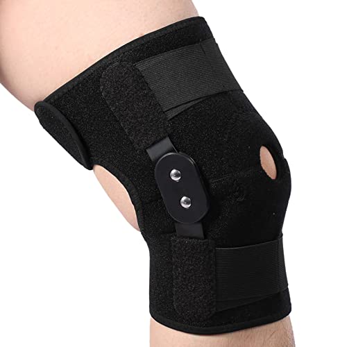 Kniebandage, verstellbare Sportkniebandage Brace Protector Beinkompressionshülsen(Schwarze Scharniere) von Riuty