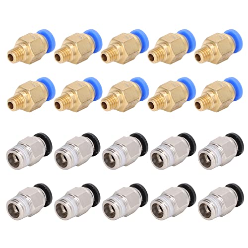 3D-Drucker-Pneumatikanschluss M6 Pc4 M6 Pc4 M6 Pc4 10-Stecker-Stecker-Adapter 20-teiliger Pneumatischer Steckverbinder-Adapter Luftschlauch-Anschluss Pneumatische Kupplung von Riuulity