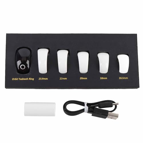 Elektronischer Fingerzähler, Tasbih Zikr -Ringe mit App -Unterstützung, 5 Größen Austauschbare Ringe, 40 -mAh -Akku, Bis zu 999999 Zählungen, Zeit Erinnerung (WHITE) von Riuulity