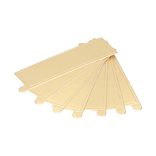 Riuulity 100pcs Gold Mini Rechteck Mousse -Kuchenbretter, Cupcake Basis Dessert Display Tablett Pappe für Kuchen Muffins Kekse von Riuulity