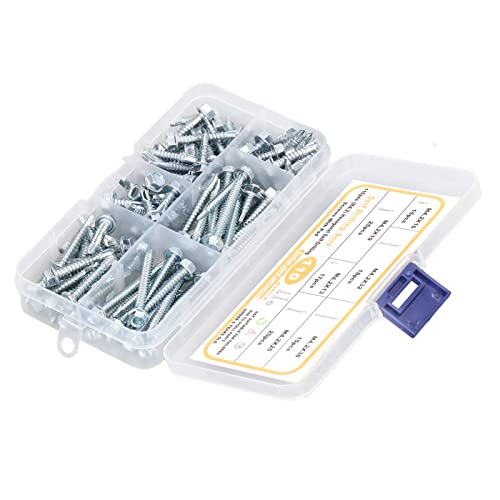 Riuulity 110 STCS M4.2 6 Größen Sechser Waschmaschine Kopf Selbstbohrschraube Sortiment Set Set Kit für Metall, Holz und Kunststoff Riuulity 110 STCS M4.2 6 Größen Sechser Waschmaschine Kopf Selbstbohrschraube Sortiment Set Set Kit für Metall, Holz und Kunststoff von Riuulity