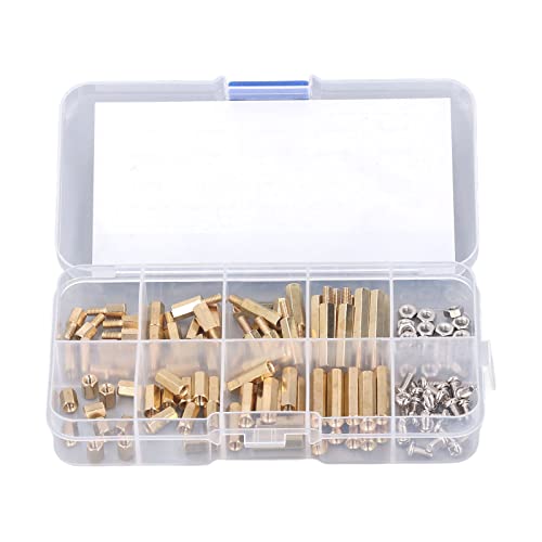 Riuulity 120pcs Messing M3 Standoff Kit Standard Sechskantmutter Set für Verschiedene Wie Halbleiter, Automobile Riuulity 120pcs Messing M3 Standoff Kit Standard Sechskantmutter Set für Verschiedene Wie Halbleiter, Automobile von Riuulity