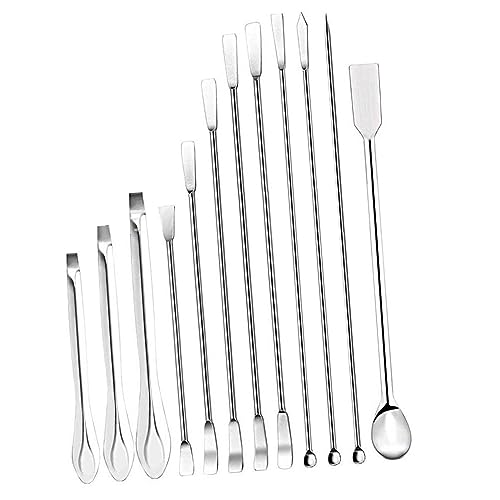 Riuulity 12pcs Laborlöffel Korrosionsbeständiges Multifunktionales Reagenz Scoop Fine Scraper Spitze 304 Edelstahl von Riuulity