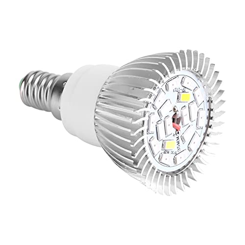 Riuulity 18W LED-Wachstumslampe Vollspektrum E27 E14 GU10 85 265V 18 LED-Pflanzen-Hydrokultur-Wachstumslampe, Metalldraht Zum Aufhängen Im Lieferumfang Enthalten (E14#02) von Riuulity