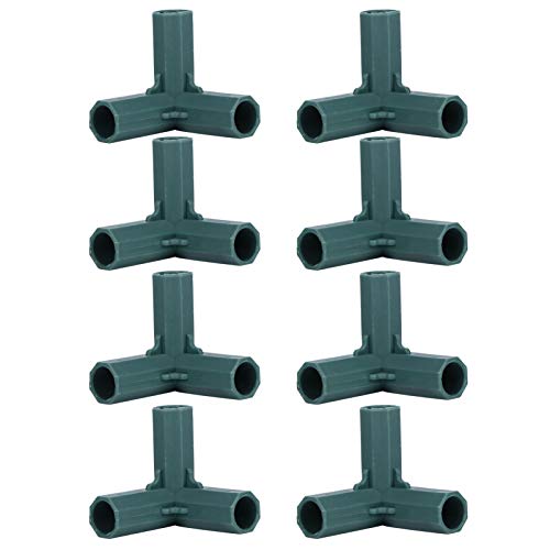 Riuulity 3-Anschlussanlage Unterstützung für Gewächshäuser und Frames, 8-pcs-Anlagen-Pfahlgelenk für Gartenarbeit von Riuulity