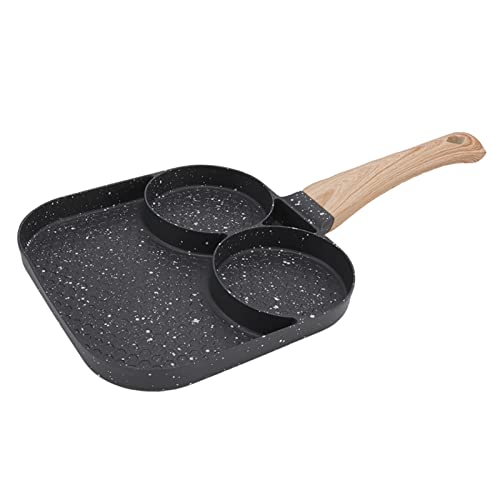 Riuulity 3 in 1 Geteiltem Grill Fritting -Pfannenfärbungsfest Gegen Gasherd, Gesundes Kochen für Omeletts und Burger, Aluminiumlegierung 35x18x2cm von Riuulity