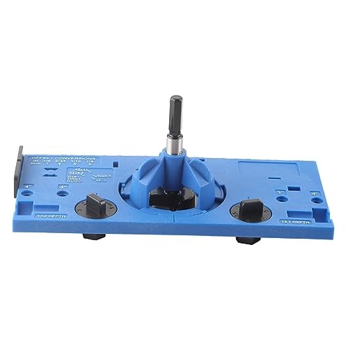 Riuulity 35 Mm Scharnier Bowing Jig Kit - Praktischer Scharnier -Loch Bohrführer Leitfaden mit Cutter und 1/16 Zoll Bit für die Holzbearbeitung (BLUE) von Riuulity