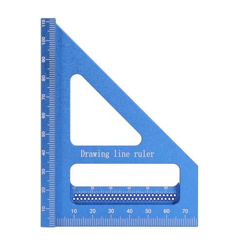 Riuulity 3D -Multi -Winkel Messung Herrscher Genauige Aluminiumlegierung Holzbearbeitungsquadrat Provraktor für Ingenieure 2 Pack (BLUE) von Riuulity