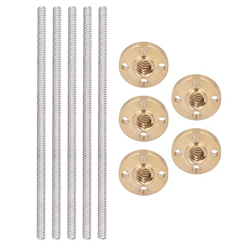 Riuulity 5 Setzen Sie T8X8 Bleischraube Messing Nuss Hochfestige Genaue Trapez -Bleischraube für 3D -Drucker Riuulity 5 Setzen Sie T8X8 Bleischraube Messing Nuss Hochfestige Genaue Trapez -Bleischraube für 3D -Drucker von Riuulity