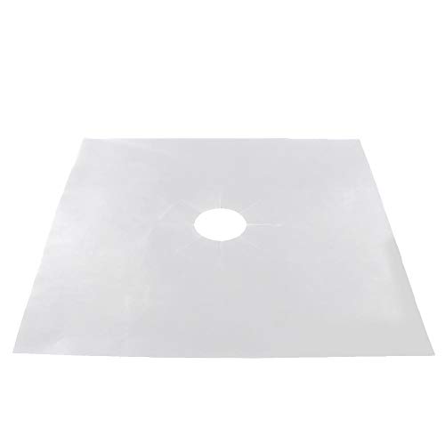 Riuulity 6 PCs Gasofenschutz Nicht-Stick Wiederverwendbares Matten-Pad-Öl Wasserbeständiges Küchenwerkzeug für den Täglichen Gebrauch (SILVER) von Riuulity