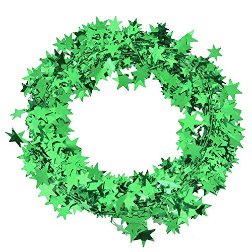 Riuulity 7,5 M Gold Silber Star Girlande, Flexible Drahtsterndekoration, Handwerk, Girlande, Kunsthandwerk, Dekorationen, Verpackung, Kleidung, Rollpack für Weihnachtsbaum -Hochzeitsfeier (GREEN) von Riuulity