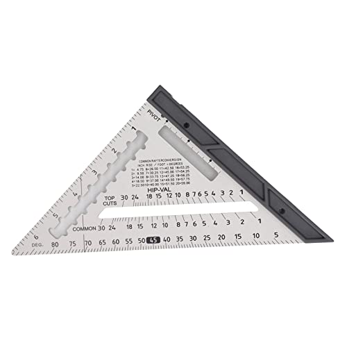 Riuulity Abnehmbarer Dreiecksquadrat -Herrscher mit Level, Aluminiumlegierer Sparrenplatz für Holzbearbeitungsbegeisterte (SILVER) von Riuulity
