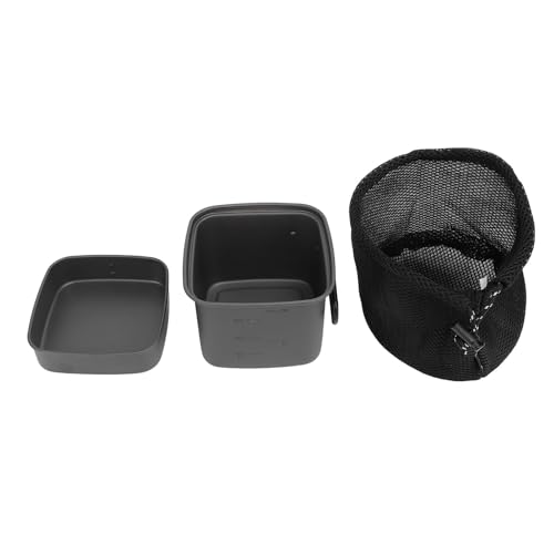 Riuulity Aluminiumcamping -Topf, Leichtes Multifunktionales Kochgeschirr, Einfach zu Tragen für Outdoor -Sportarten, Silikongriff, 338G, 13x13x12,5 cm, 12x12x3,5 cm, 13x13x9.5cm von Riuulity