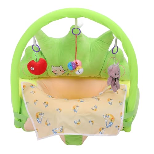 Riuulity Babypsitzunterstützung, Plüschiger Babysitzstuhl Faltbar und Gemütlich mit Aktivitätsspielzeug für Kindergärten Verhindern Rollover (Green) von Riuulity