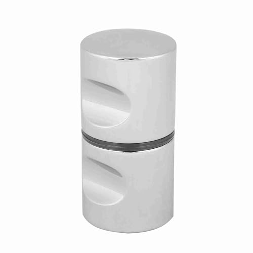 Riuulity Badezimmertürknauf Schlanke Aluminiumlegierung Verchromtem Griff für Glastür-Hardware-Dusche, 1 Set Silber #2 (Aluminiumlegierung *3) von Riuulity
