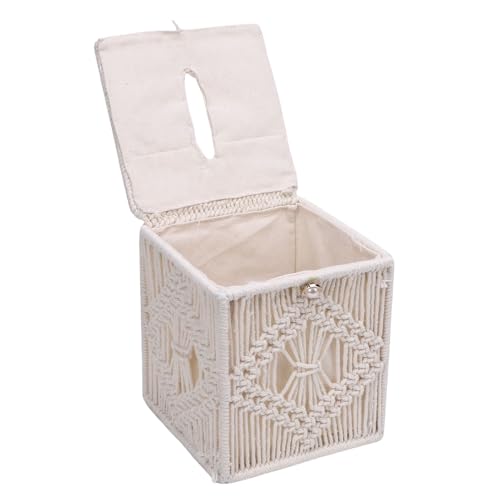 Riuulity Bohemian Tissue Box Cover, Handgewebte Baumwollseil -Serviettenhalterbox für Dressing Tische Schlafzimmer Badezimmer Büroautos Riuulity Bohemian Tissue Box Cover, Handgewebte Baumwollseil -Serviettenhalterbox für Dressing Tische Schlafzimmer Badezimmer Büroautos von Riuulity