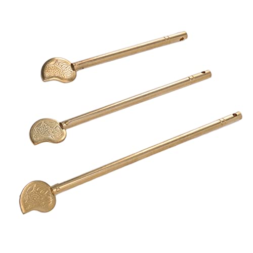 Riuulity Dekorative Blattform -Messing Chinesische Schrankverriegelungsstift Retro -Stil 3PCS Chinesische Latch Screw/Fastener für Schuhschranktüren von Riuulity