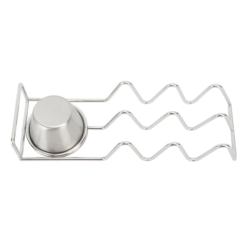 Riuulity Edelstahl Taco Rack Taco Halter Stand Tablett Taco Shell Form mit Sauceschale Zum Braten Servieren Tacos Crepes Warme Tacos (3 Zelle) von Riuulity