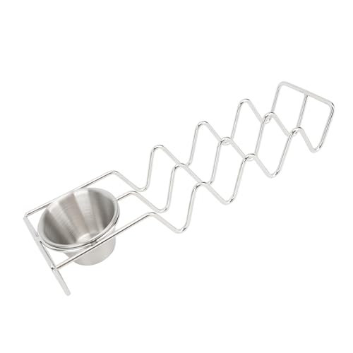 Riuulity Edelstahl Taco Rack Taco Halter Stand Tablett Taco Shell Form mit Sauceschale Zum Braten Servieren Tacos Crepes Warme Tacos (4 Zelle) von Riuulity