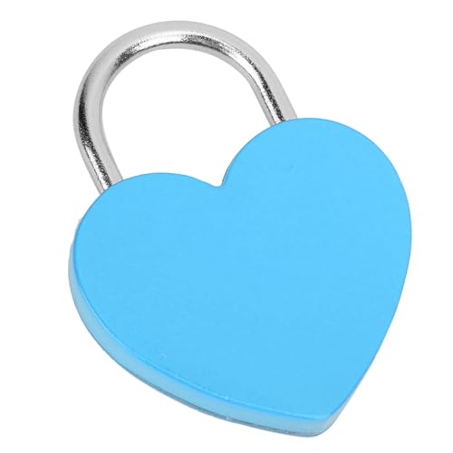 Riuulity Exquisites Bunte Herzschloss -Vorhängeschlossschlüssel für Haushaltsvorräte, Metallhandwerk 45x59 Mm, für Schmuckschachtel und Kleines Gepäck (BLUE) von Riuulity