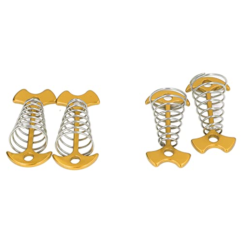 Riuulity Fischknochen -Zeltnägel Langlebiger Aluminiumlegierung Edelstahlstahl mit Frühling für Holzdecks Camping 4pcs (GOLD) von Riuulity