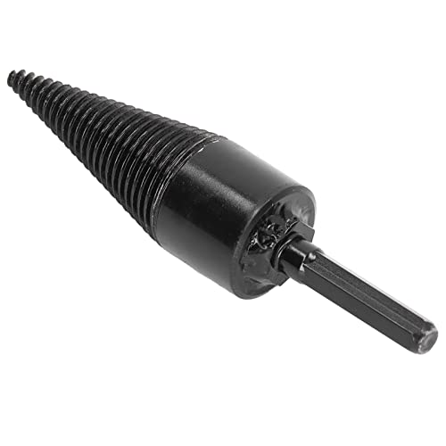 Riuulity Hex Shank Brennholzbohrmaschine Bit Holzstamm Splitter Kohlenstoffstahlkegel Bohrwerkzeug mit Gerilligem Design für Höhere Wirksamkeit (42 mm) von Riuulity