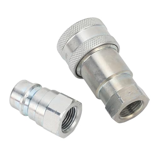 Riuulity Hochdruckhydraulischer Koppler für Sichere Verbindungen in Harten Umgebungen 3/8 -Zoll -NPT Faden für Tägliche Aufgaben auf Farmen 2 PCs Hydraulic Quick Coppler Set Riuulity Hochdruckhydraulischer Koppler für Sichere Verbindungen in Harten Umgebungen 3/8 -Zoll -NPT Faden für Tägliche Aufgaben auf Farmen 2 PCs Hydraulic Quick Coppler Set von Riuulity