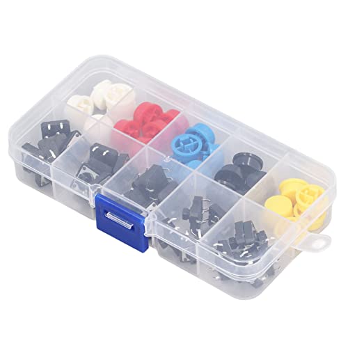 Riuulity Hochwertige Runde Taktschalter - 25 PCs Set 12x12x7.3mm 4 Pin Momentan SMD -PCB Druckknopfschalter mit CAP Langzeit, Breite Verwendung Geeignet für Elektronische Projekte Geeignet von Riuulity