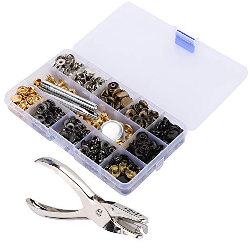 Riuulity Hochwertiger 120 Set Snap -Verschlussen -Kit 6 Farbmetallknopf für Mäntel mit Installationswerkzeugen von Riuulity