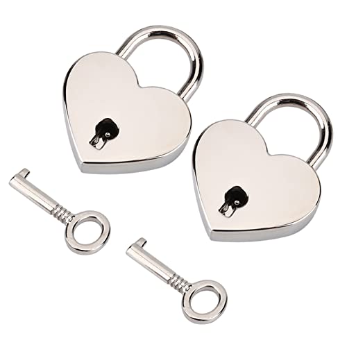 Riuulity Hochwertiger Herzform-Vorhängeschloss mit Skelettschlüssel, 2 Sets Metallschlos von Riuulity