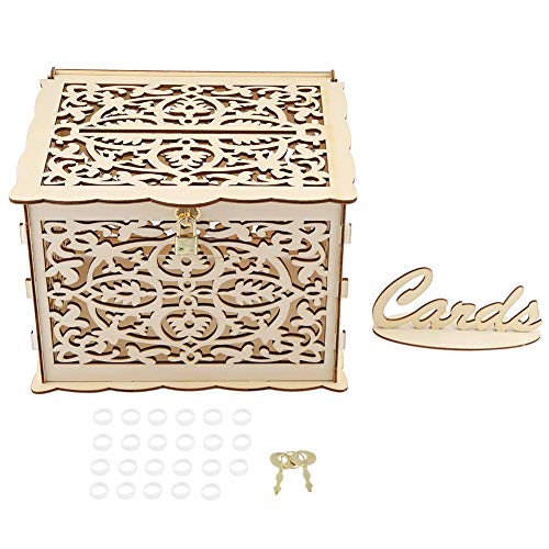 Riuulity Hölzerne Hochzeitskartenschachtel mit Schloss, Natürlicher Vintage -Stil, Ideal für Rustikale Hochzeiten, Zarte Handwerkskunst, Langlebiger Kartenhalter für Geburtstagsfeier Riuulity Hölzerne Hochzeitskartenschachtel mit Schloss, Natürlicher Vintage -Stil, Ideal für Rustikale Hochzeiten, Zarte Handwerkskunst, Langlebiger Kartenhalter für Geburtstagsfeier von Riuulity