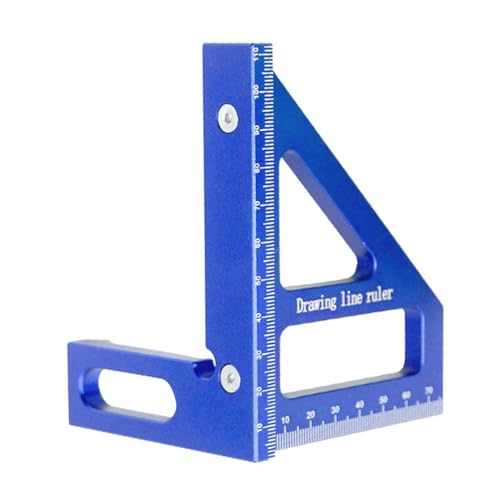 Riuulity Holzbearbeitungsquadrat -Prospraktor Anodierter Aluminiumlegierung Herrscher für Carpenter (BLUE) von Riuulity