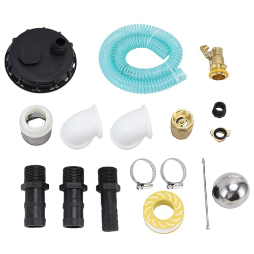 Riuulity IBC Container Deckel mit Pumpenverbindung, DN150 90 Grad Ellbogen 25mm Schlauch PP IBC Regenwassersammlung Container Deckel für die Lagerung von Riuulity