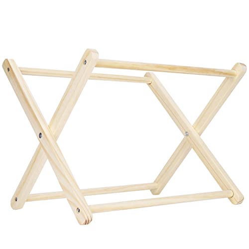 Riuulity Kleiner Böhmisch Gewebter Macrame Magazine Rack Einfach für die Buchung von Buchlager Im Wohnzimmer, Im Kindergarten oder Büro, Poliertes Holzmaterial, 35 Cm Größe von Riuulity