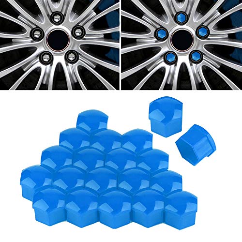 Riuulity Mode 21-mm-Nuss-Autorad-Diebstahl-Abdeckkappe, High-End-Staubabdeckung für Radnetzschrauben, 20 Prozent, Grüne Farbe, Geeignet für Alle 21-mm-Schrauben Geeignet (BLUE) von Riuulity