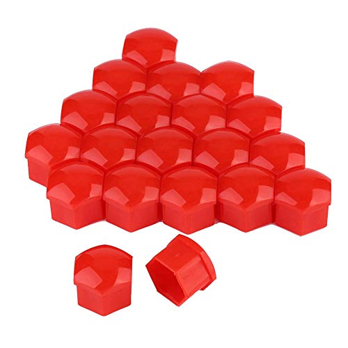 Riuulity Mode 21-mm-Nuss-Autorad-Diebstahl-Abdeckkappe, High-End-Staubabdeckung für Radnetzschrauben, 20 Prozent, Grüne Farbe, Geeignet für Alle 21-mm-Schrauben Geeignet (Rot) von Riuulity