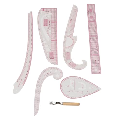 Riuulity Musterherstellung Herrscher, Französischer Kurve Lineal Set 7pcs Transparentes Nähwerkzeuge Kit für -Schneiderhandwerk Cm Mm von Riuulity