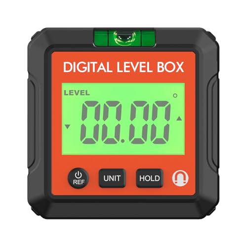 Riuulity Neigungsmesser Digitaler Prognose Elektronischer Level Box, Magnet Basiswinkel -Findermessgerät für Holzbearbeitungsmaschinen, Kompakte Größe für Tischlertechnik, Schwarzes ABS -Material von Riuulity