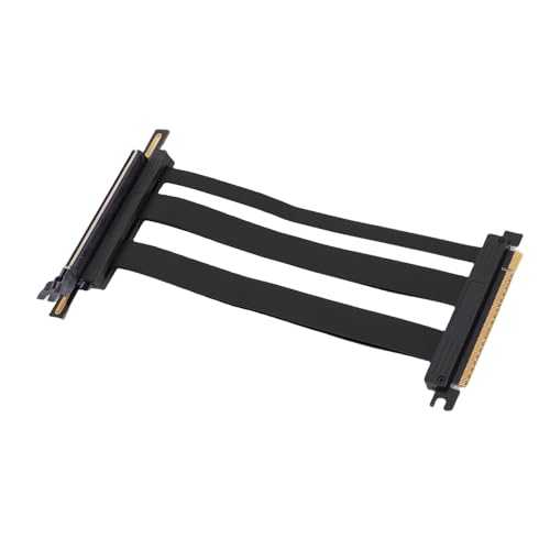 Riuulity PCIE 5.0 X16 GPU RISER -Kabel Easy Installation 90 Grad Rechtwinkel für Extreme Gaming -ITX Builds, Schwarz (20 cm) von Riuulity