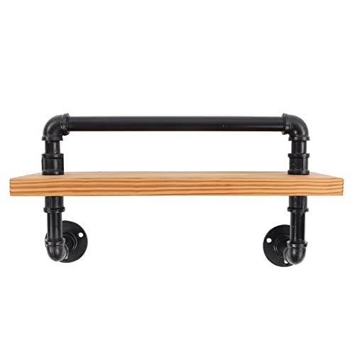 Riuulity Premium -Wandregal mit Retro -Design für Home Bar, Badezimmer, Küchen, Schöne Einzigartige Dekoration, Walnussholz Bretter (Einzeiliger Stil) von Riuulity