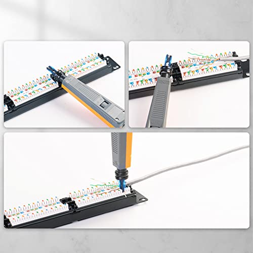 Riuulity Professional Impact Punch Down Tool für Cat5 Cat6-Netzwerkkabel und -anschlüsse mit Einem Rutschfesten Griff und Einer Reversiblen Spitze für Elektriker und IT-Profis Hoher Kohlenstoffstahl von Riuulity
